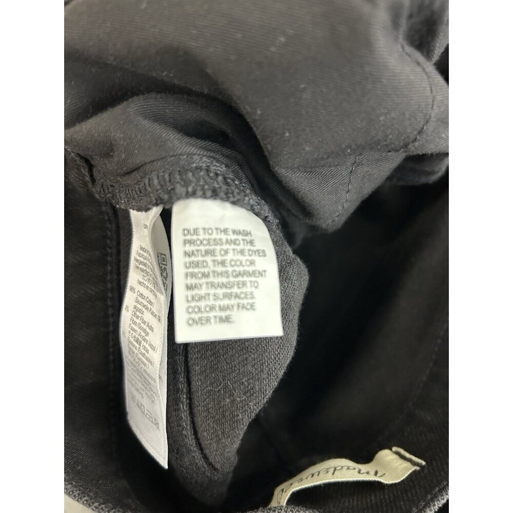 Madewell Womens Sz 28 Black Wash Cali Demi-Boot Jeans Raw Hem Stretch Denim Zip - Picture 15 of 16